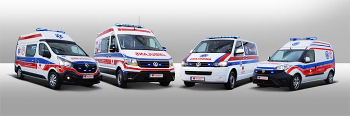 Krajowy transport medyczny - Specjalistyczne, ambulanse typu S, T, P